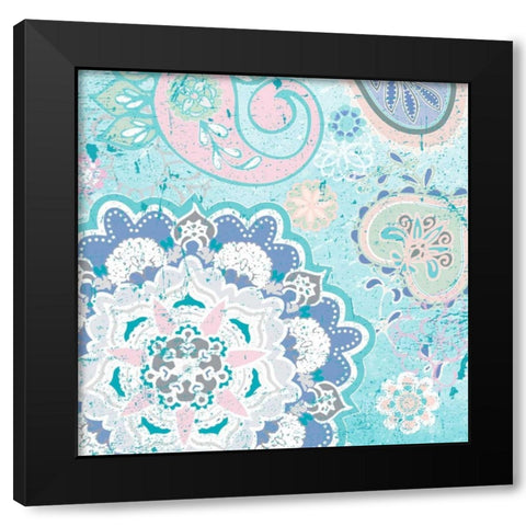 Paisley Faire VI Black Modern Wood Framed Art Print with Double Matting by Mark, Leslie