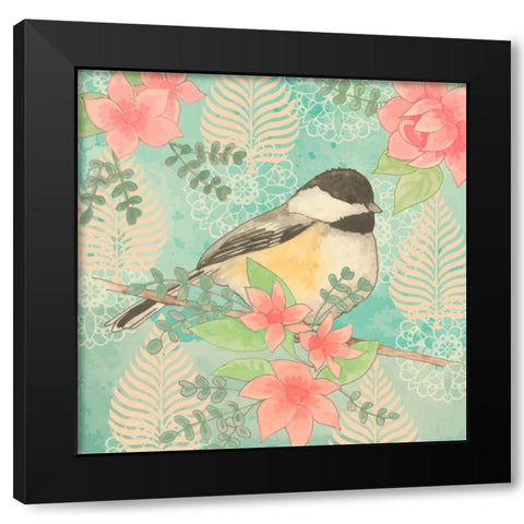 Chickadee Day I Black Modern Wood Framed Art Print with Double Matting by Mark, Leslie