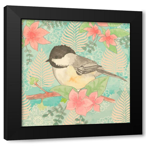 Chickadee Day II Black Modern Wood Framed Art Print by Mark, Leslie