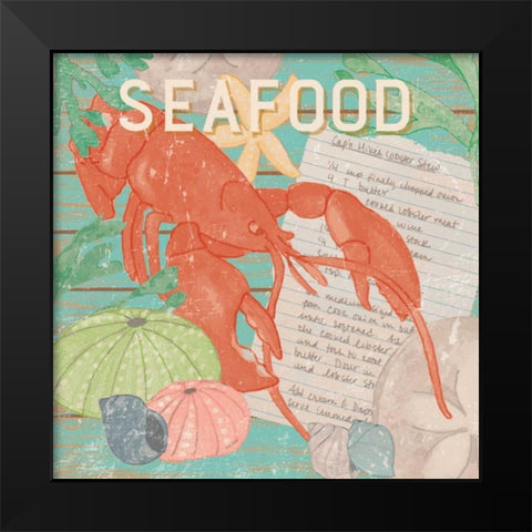 Fresh Seafood II Black Modern Wood Framed Art Print by Mark, Leslie