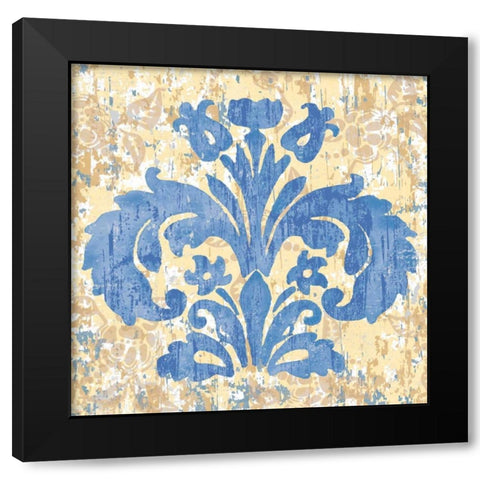 Damask Stamp I Black Modern Wood Framed Art Print with Double Matting by Mark, Leslie