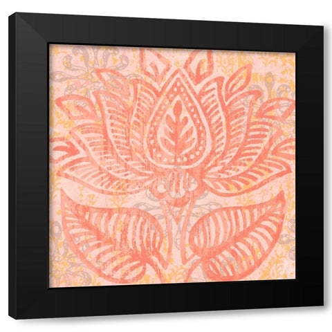 Block Print Paisley II Black Modern Wood Framed Art Print with Double Matting by Mark, Leslie