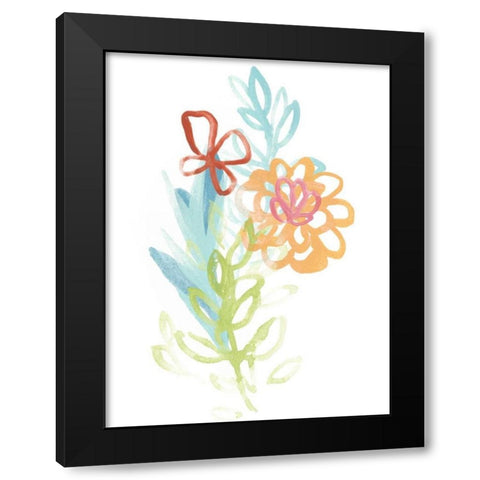 Flora Moderne I Black Modern Wood Framed Art Print with Double Matting by Vess, June Erica