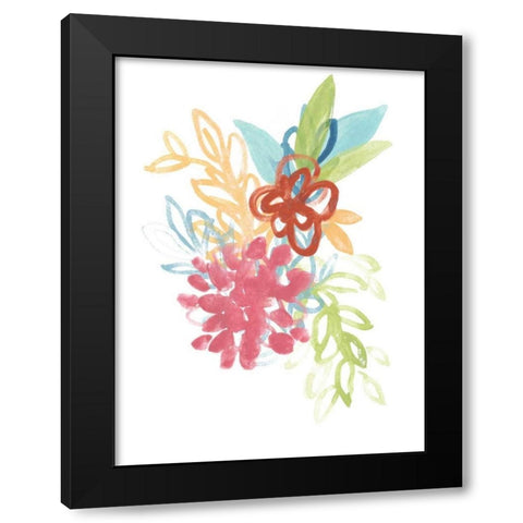 Flora Moderne II Black Modern Wood Framed Art Print by Vess, June Erica