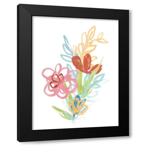 Flora Moderne III Black Modern Wood Framed Art Print with Double Matting by Vess, June Erica