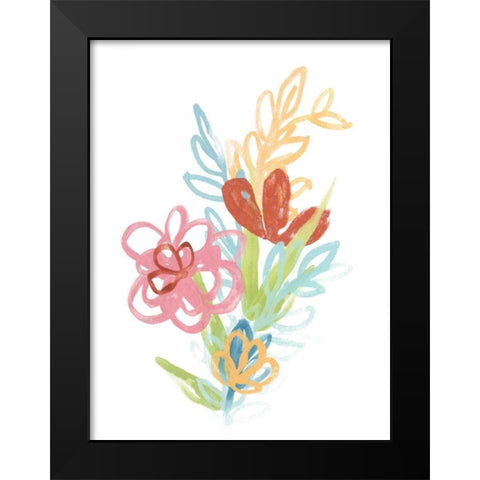 Flora Moderne III Black Modern Wood Framed Art Print by Vess, June Erica