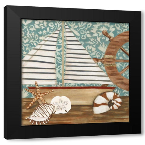 Nautical Collection II Black Modern Wood Framed Art Print by Zarris, Chariklia