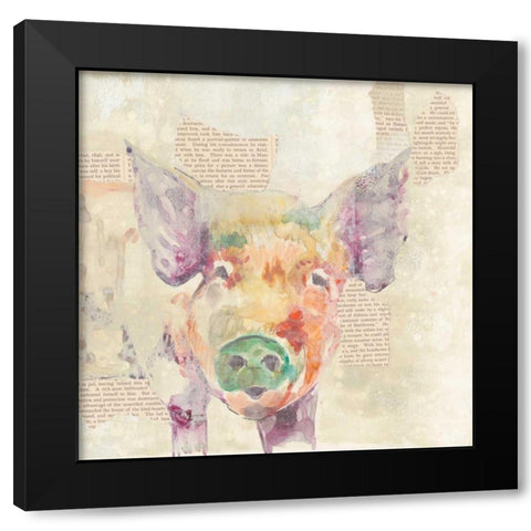 Farm Collage III Black Modern Wood Framed Art Print with Double Matting by Goldberger, Jennifer