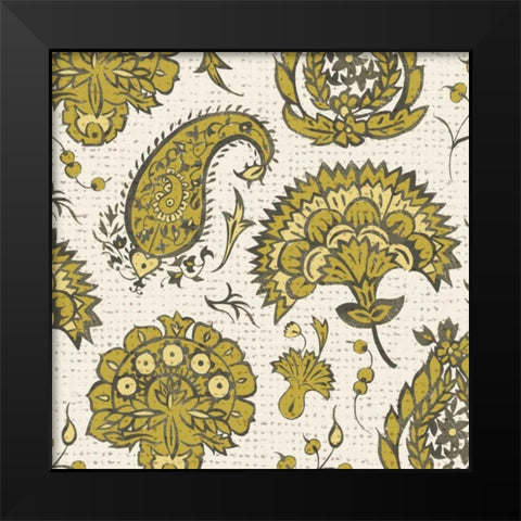 Block Print Tapestry II Black Modern Wood Framed Art Print by Zarris, Chariklia
