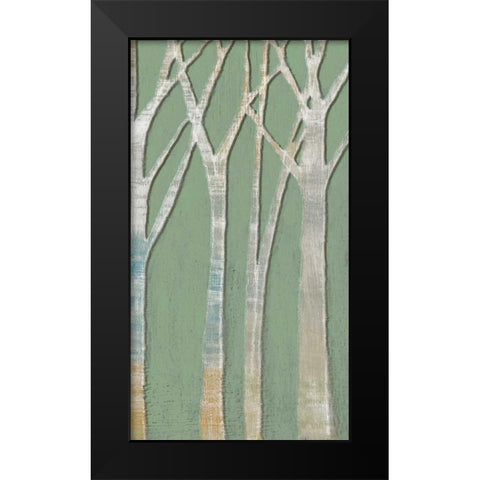 Birchline Triptych III Black Modern Wood Framed Art Print by Goldberger, Jennifer