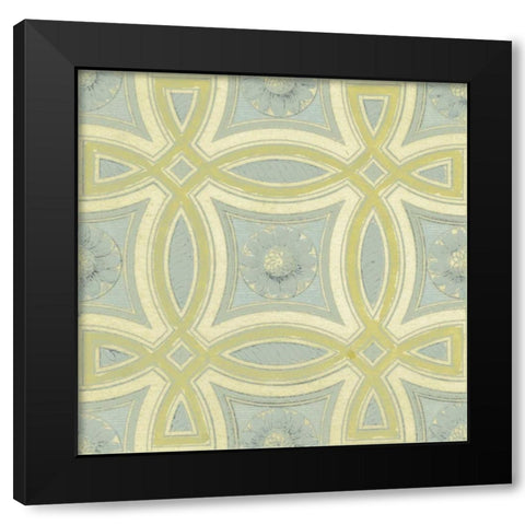 Pastel Tile Design III Black Modern Wood Framed Art Print with Double Matting by Studio W