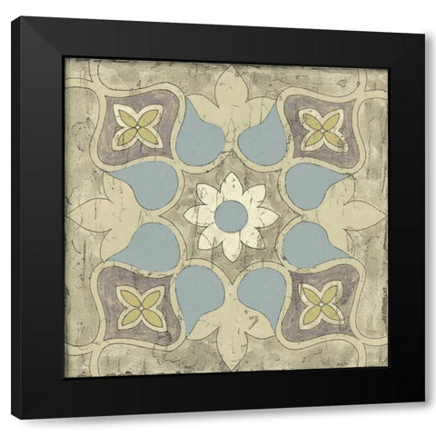 Pastel Tile Design V Black Modern Wood Framed Art Print with Double Matting by Studio W