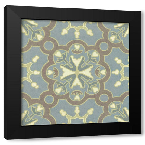 Pastel Tile Design VI Black Modern Wood Framed Art Print with Double Matting by Studio W