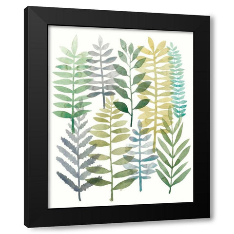 Watercolor Botany I Black Modern Wood Framed Art Print with Double Matting by Meagher, Megan