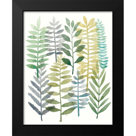 Watercolor Botany I Black Modern Wood Framed Art Print by Meagher, Megan