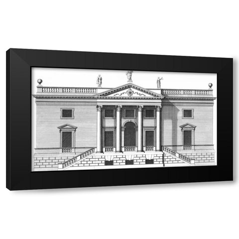 Custom Vintage Facade Blueprint V Black Modern Wood Framed Art Print by Hulsburgh, H.