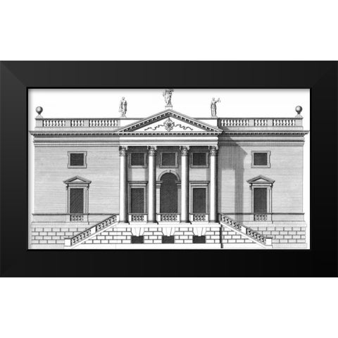 Custom Vintage Facade Blueprint V Black Modern Wood Framed Art Print by Hulsburgh, H.