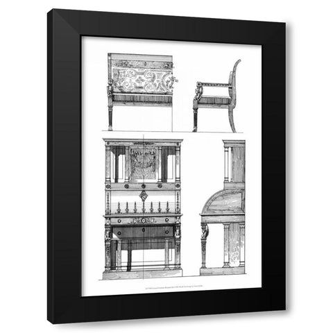 Custom Furniture Blueprint III Black Modern Wood Framed Art Print by Vision Studio