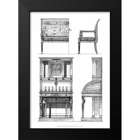 Custom Furniture Blueprint III Black Modern Wood Framed Art Print by Vision Studio