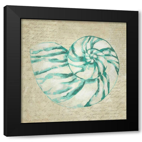 Seafoam Shell I Black Modern Wood Framed Art Print with Double Matting by Zarris, Chariklia