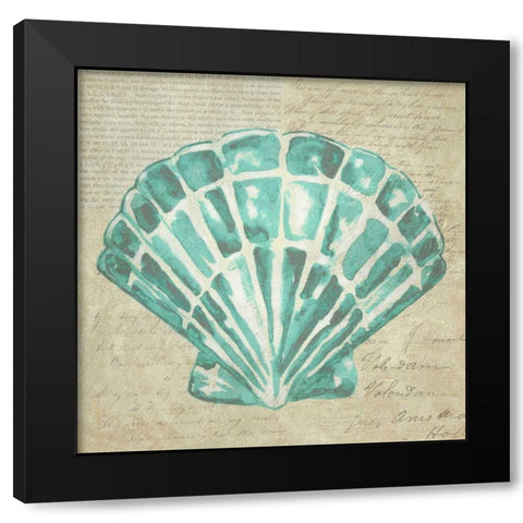 Seafoam Shell III Black Modern Wood Framed Art Print with Double Matting by Zarris, Chariklia