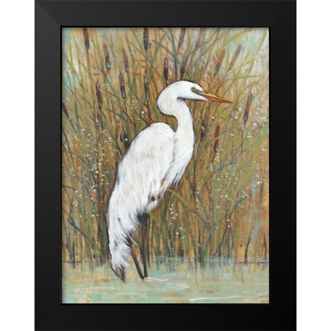 White Egret II Black Modern Wood Framed Art Print by OToole, Tim