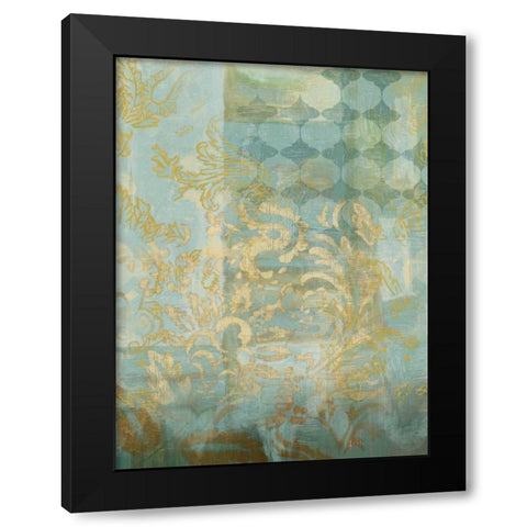 Gilded Tapestry I Black Modern Wood Framed Art Print with Double Matting by Zarris, Chariklia