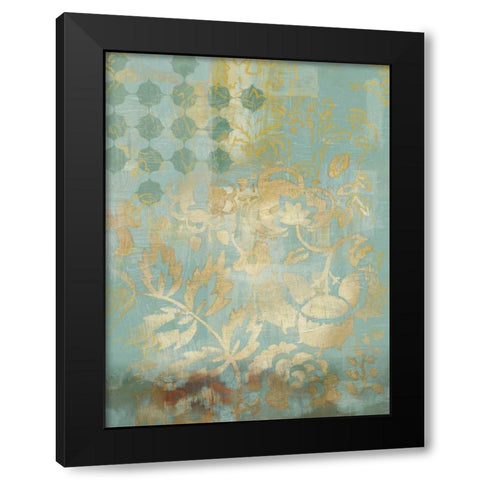Gilded Tapestry II Black Modern Wood Framed Art Print by Zarris, Chariklia