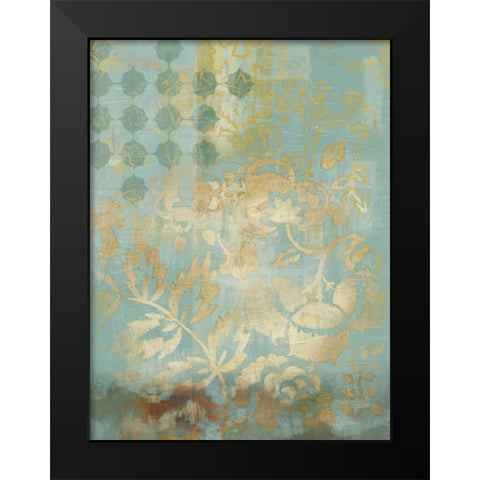 Gilded Tapestry II Black Modern Wood Framed Art Print by Zarris, Chariklia