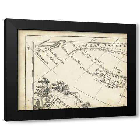Map of Europe Grid I Black Modern Wood Framed Art Print with Double Matting by Jeffreys, T.