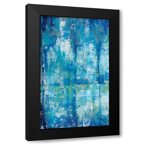 Blue Reflection Triptych III Black Modern Wood Framed Art Print with Double Matting by OToole, Tim