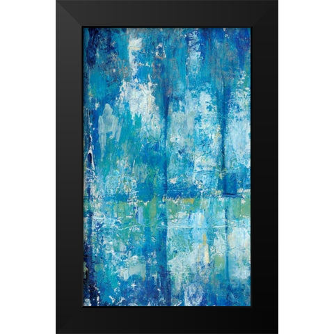 Blue Reflection Triptych III Black Modern Wood Framed Art Print by OToole, Tim