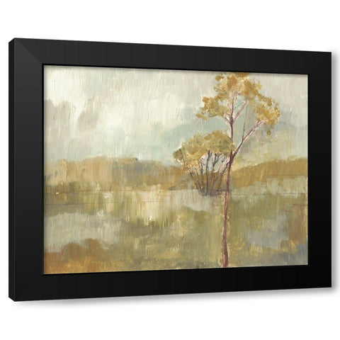 Pastoral Ochre  II Black Modern Wood Framed Art Print with Double Matting by Goldberger, Jennifer