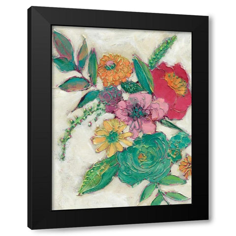 Olives Flowers I Black Modern Wood Framed Art Print with Double Matting by Zarris, Chariklia