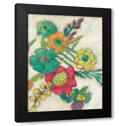 Olives Flowers II Black Modern Wood Framed Art Print with Double Matting by Zarris, Chariklia