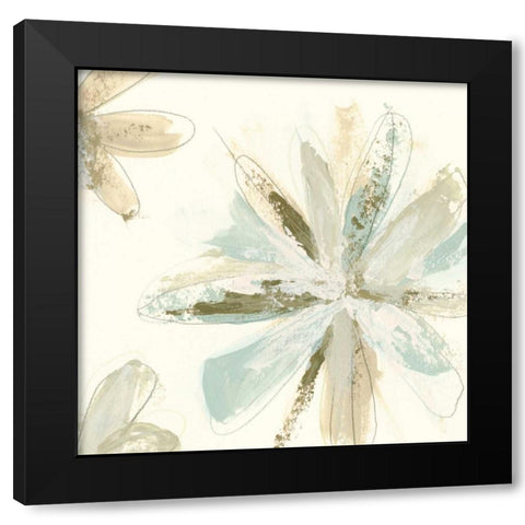 Floral Impasto II Black Modern Wood Framed Art Print by Vess, June Erica