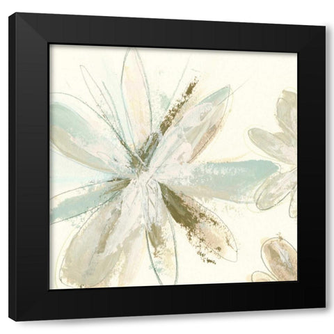 Floral Impasto III Black Modern Wood Framed Art Print by Vess, June Erica