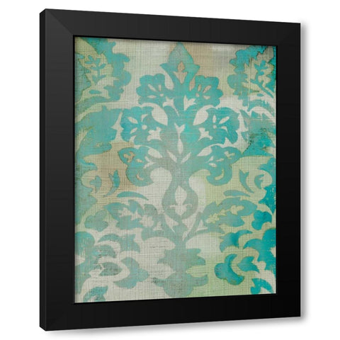 Velvet and Damask II Black Modern Wood Framed Art Print with Double Matting by Zarris, Chariklia