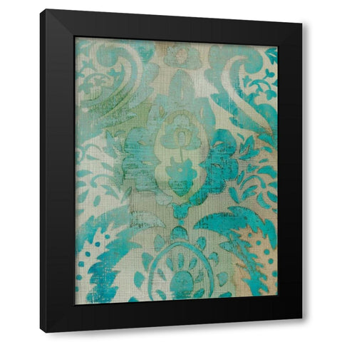 Velvet and Damask III Black Modern Wood Framed Art Print with Double Matting by Zarris, Chariklia