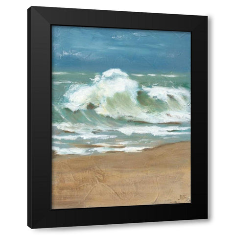 Waves II Black Modern Wood Framed Art Print with Double Matting by Reynolds, Jade