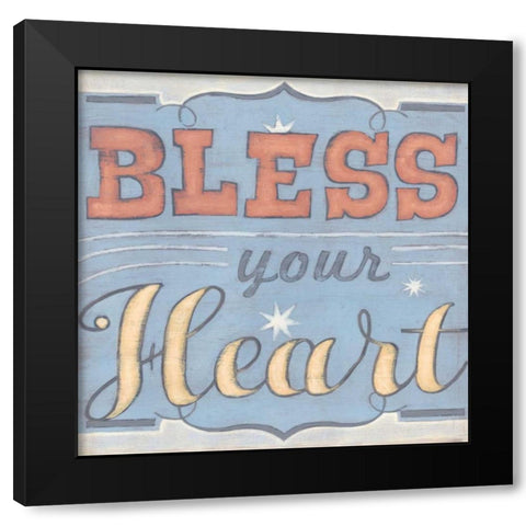 Southern Sentiments II Black Modern Wood Framed Art Print by Vess, June Erica