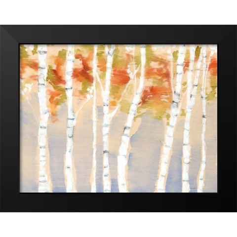 Swaying Birches II Black Modern Wood Framed Art Print by Goldberger, Jennifer