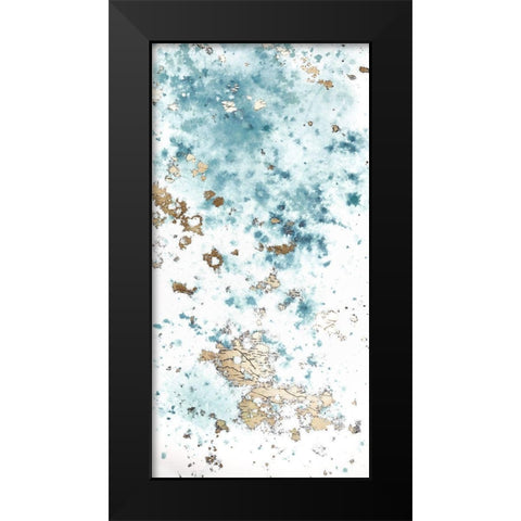 Blue Nebula I Black Modern Wood Framed Art Print by Vess, June Erica