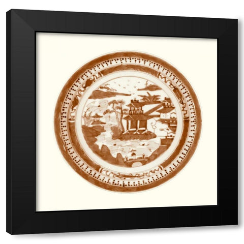 Pagoda Earthenware III Black Modern Wood Framed Art Print with Double Matting by Vision Studio