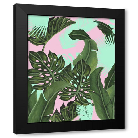 Neon Jungle I Black Modern Wood Framed Art Print with Double Matting by McCavitt, Naomi