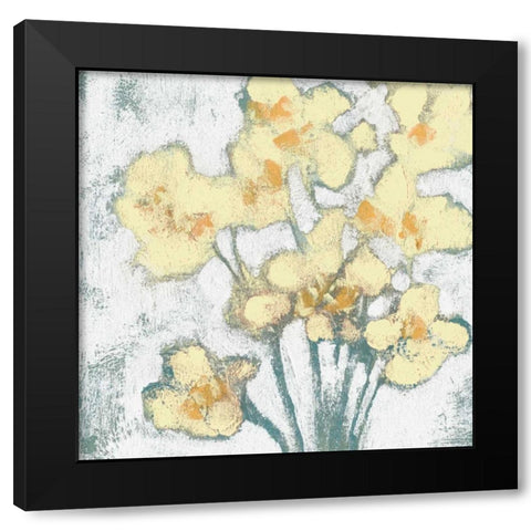 Buttercups II Black Modern Wood Framed Art Print with Double Matting by Goldberger, Jennifer