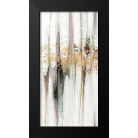 Falling Gold Leaf I Black Modern Wood Framed Art Print by Studio W