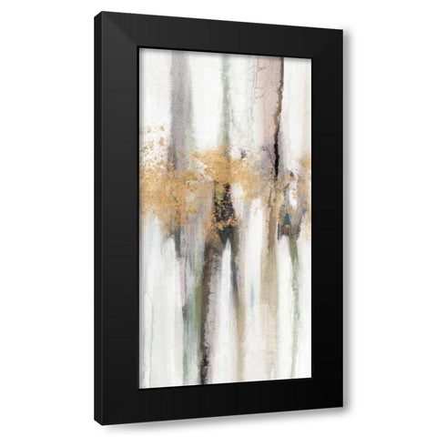 Falling Gold Leaf II Black Modern Wood Framed Art Print by Studio W