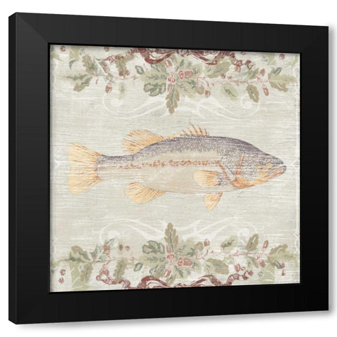 Cabin Christmas I Black Modern Wood Framed Art Print by Vess, June Erica