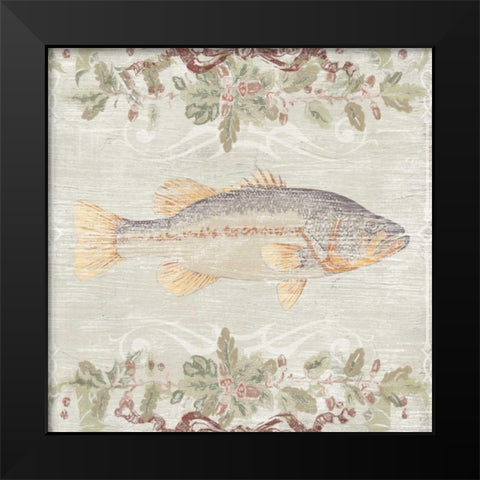 Cabin Christmas I Black Modern Wood Framed Art Print by Vess, June Erica